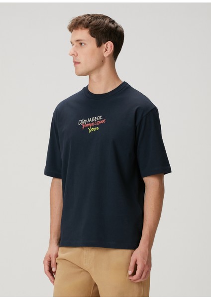 Summer Lovers Lacivert Nakışlı T-Shirt modelleri