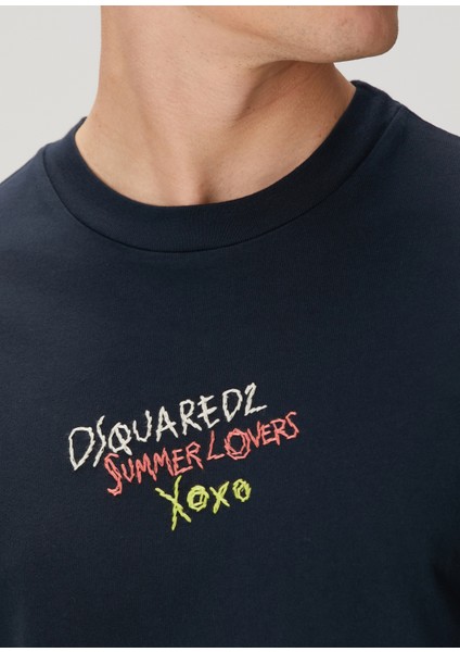 Summer Lovers Lacivert Nakışlı T-Shirt indirimleri