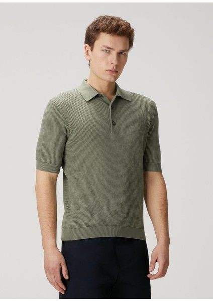 Yeşil Polo Yaka Kısa Kollu Triko modelleri
