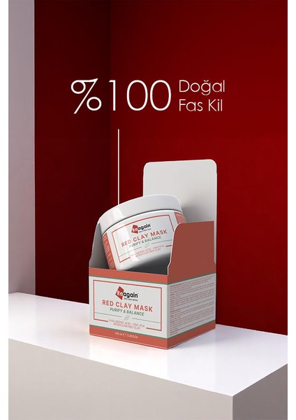 Fas Kırmızı Kil Maskesi - Gözenek Arındırıcı, Sebun Dengeleyici Yüz Maskesi - Yağlı ve Karma Ciltler fiyatları