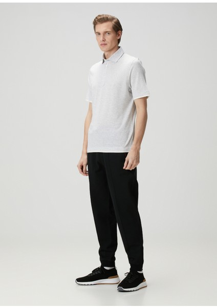 Açık Gri Polo Yaka Keten T-Shirt fiyatları