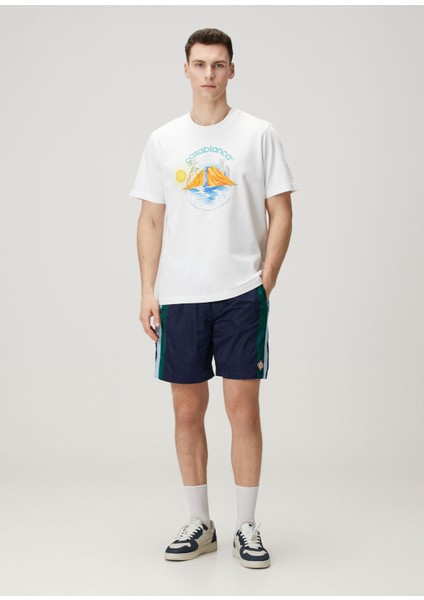 Lacivert Beli Kordonlu Bermuda
