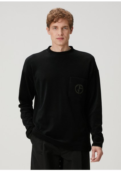 Siyah Logo Detaylı Sweatshirt