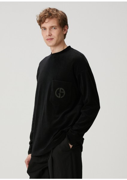 Siyah Logo Detaylı Sweatshirt modelleri