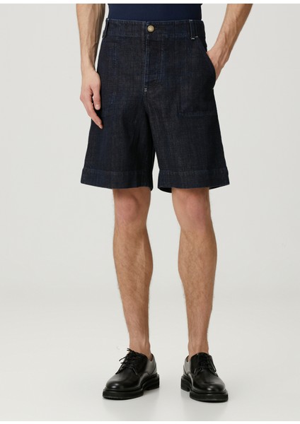 Koyu Mavi Denim Bermuda