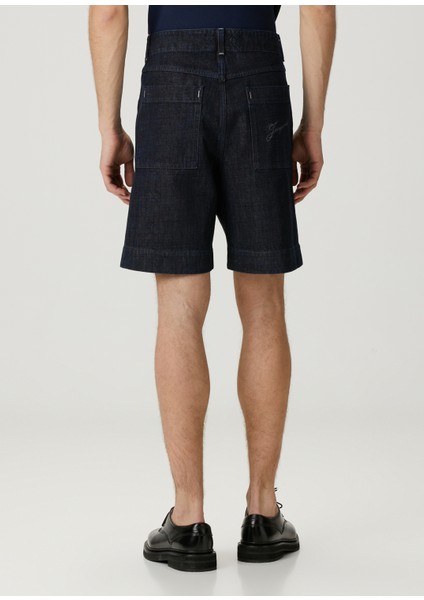 Koyu Mavi Denim Bermuda