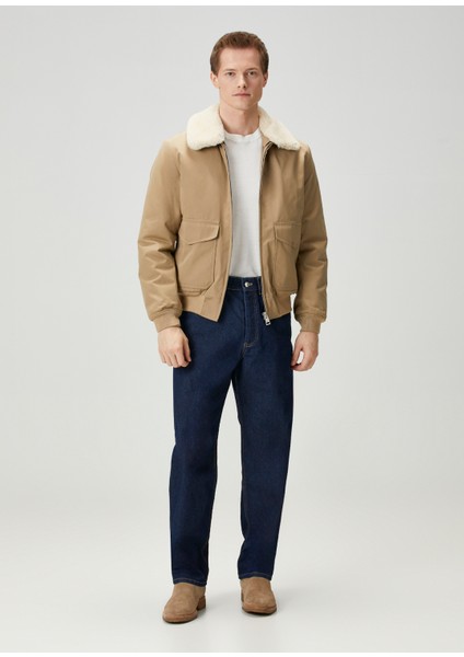 Kum Yakası Shearling Ceket