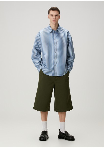 Yeşil Denim Bermuda