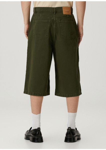 Yeşil Denim Bermuda