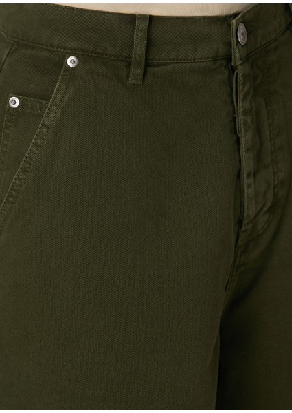 Yeşil Denim Bermuda