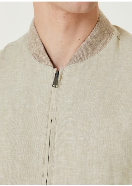 Bej Keten Bomber Mont indirimleri