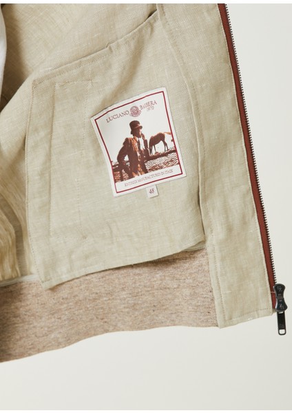 Bej Keten Bomber Mont