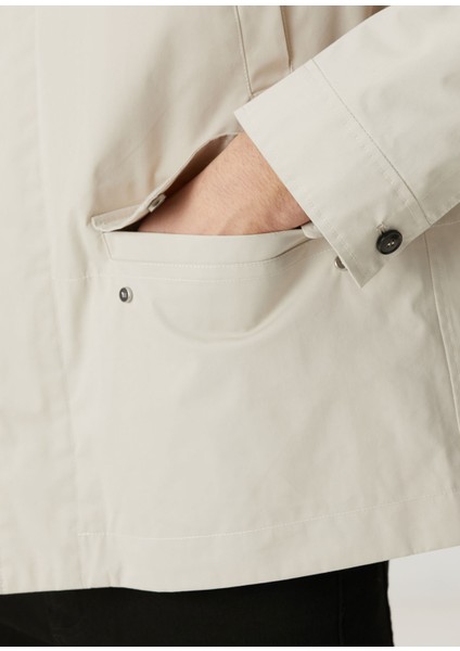 Bej Kapüşonlu Parka