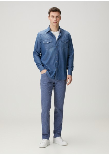 Mavi Keten Jean Pantolon