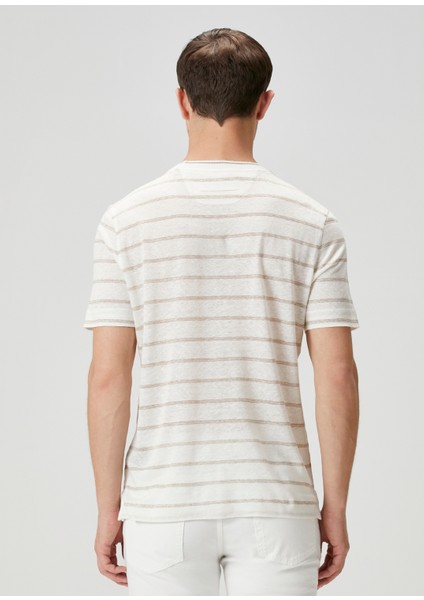 Çizgili Keten T-Shirt fırsatları