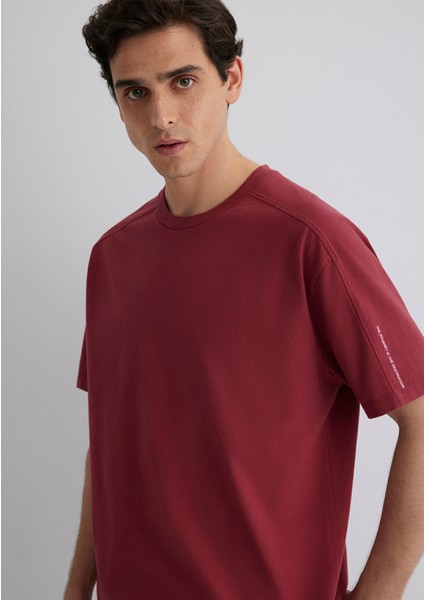 Baskılı Bordo Tişört 0612629-70423