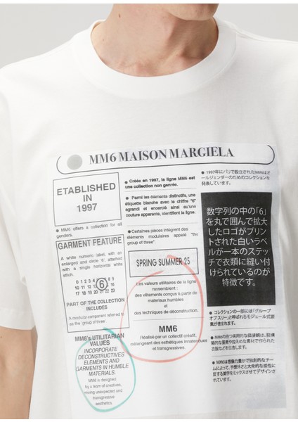 Kırık Beyaz Logo Baskılı T-Shirt indirimleri