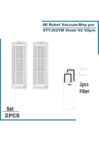 Mi Robot Vacuum Mop Pro STYJ02YM Uyumlu Temizlik Seti Beyaz modelleri