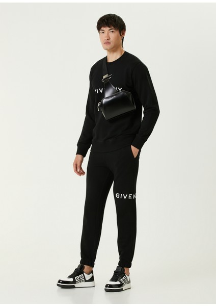 Slim Fit Siyah Logo Baskılı Sweatshirt fiyatları