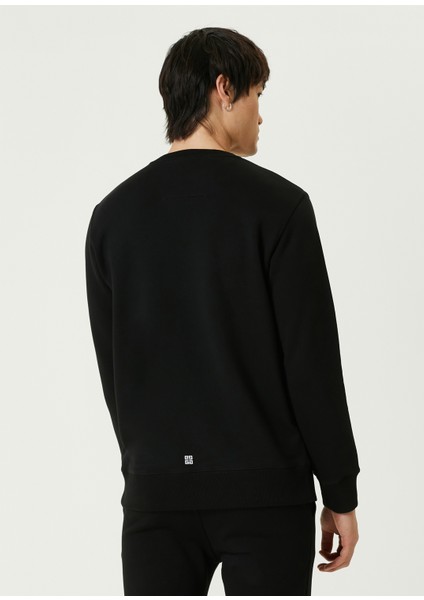 Slim Fit Siyah Logo Baskılı Sweatshirt fırsatları