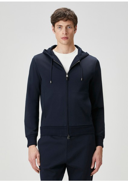 Lacivert Kapüşonlu Sweatshirt
