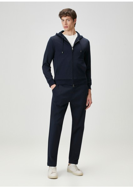 Lacivert Kapüşonlu Sweatshirt