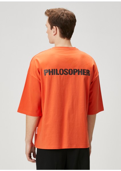 Turuncu Slogan Baskılı T-Shirt fırsatları