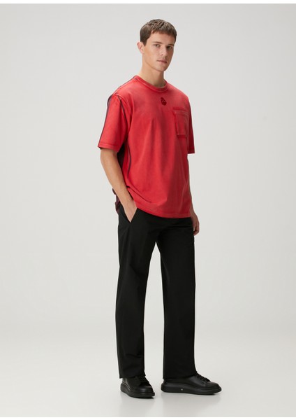 Kırmızı Colorblocked Detaylı T-Shirt fiyatları