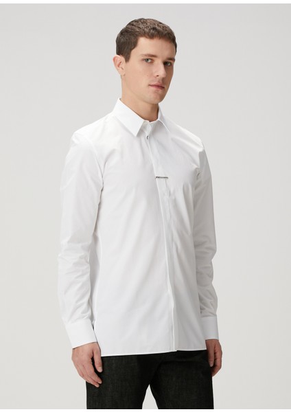 Classic Fit Beyaz Poplin Gömlek