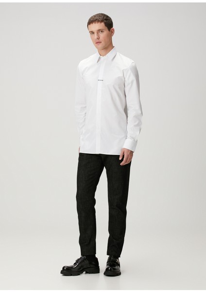 Classic Fit Beyaz Poplin Gömlek