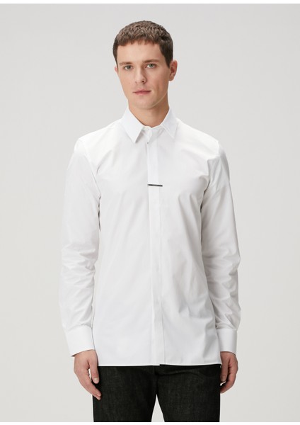 Classic Fit Beyaz Poplin Gömlek
