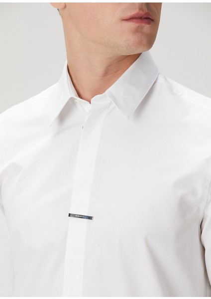 Classic Fit Beyaz Poplin Gömlek
