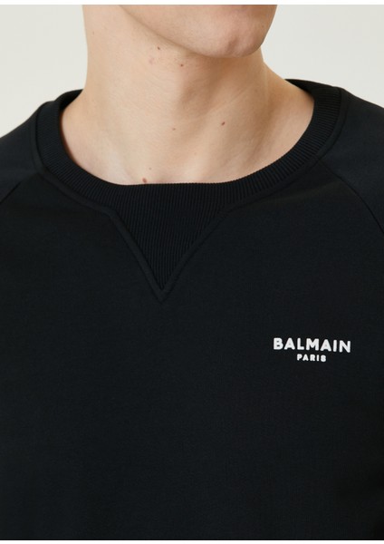 Siyah Beyaz Logo Nakışlı Sweatshirt indirimleri