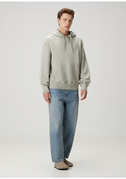 Gri Kapüşonlu Sweatshirt