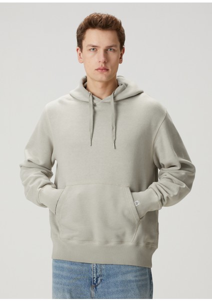 Gri Kapüşonlu Sweatshirt