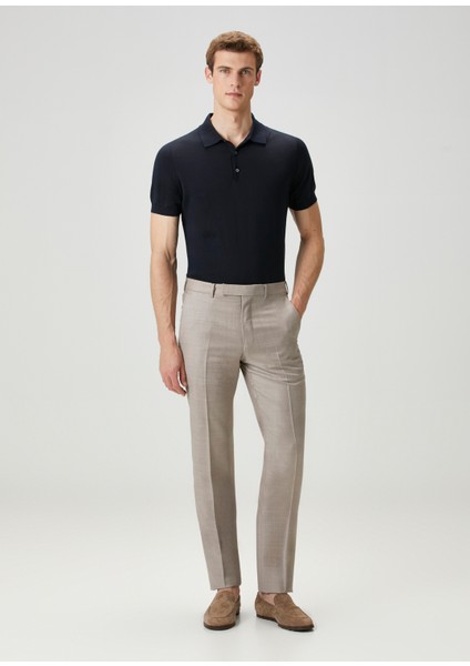 Kahverengi Yün Formal Pantolon