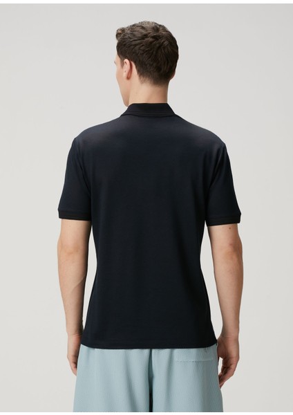 Lacivert Polo Yaka Logo Nakışlı T-Shirt fırsatları