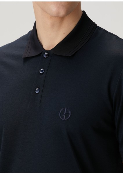 Lacivert Polo Yaka Logo Nakışlı T-Shirt indirimleri