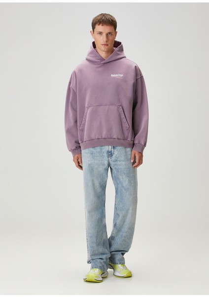 Medium Fit Political Campaign Kapüşonlu Sweatshirt fiyatları