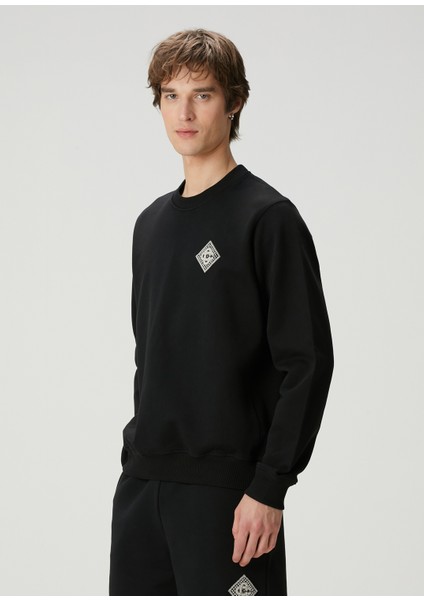 Pearl Diamond Siyah Organik Pamuk Sweatshirt modelleri