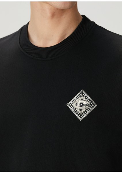 Pearl Diamond Siyah Organik Pamuk Sweatshirt indirimleri