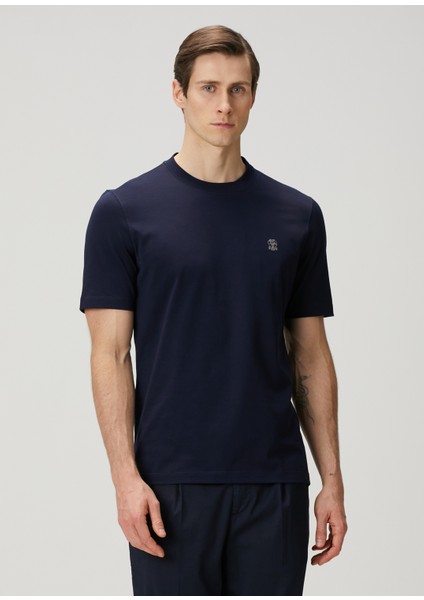 Lacivert Logo Nakışlı T-Shirt modelleri