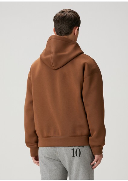 Taba Kapüşonlu Logo Detaylı Sweatshirt fırsatları