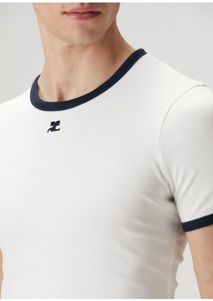 Beyaz Logo Nakışlı T-Shirt indirimleri
