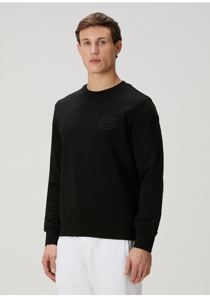 Siyah Logo Nakışlı Sweatshirt modelleri