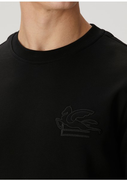 Siyah Logo Nakışlı Sweatshirt indirimleri
