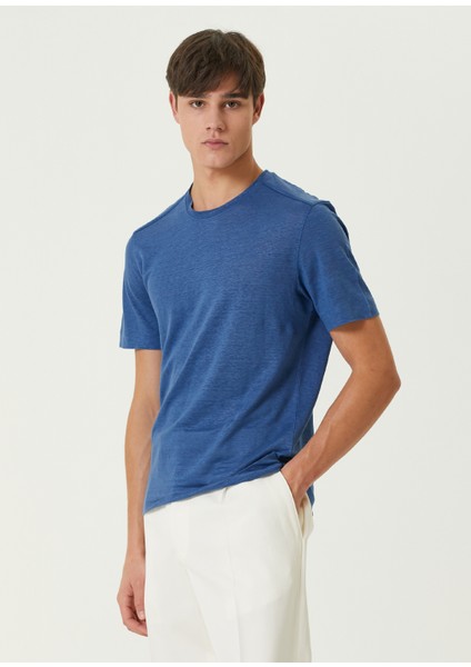 Koyu Mavi Keten T-Shirt modelleri