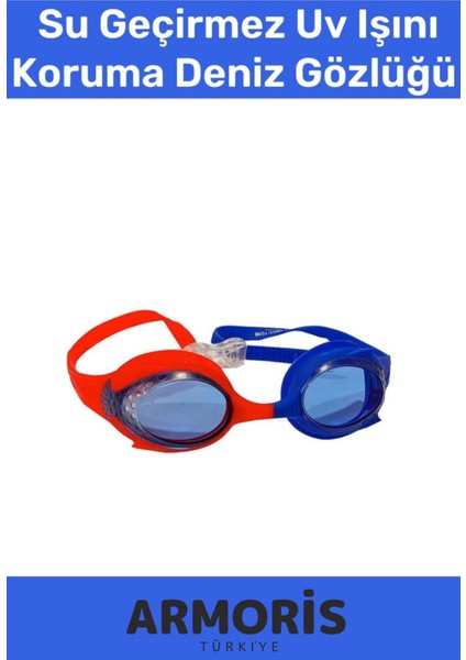 Renkli Çocuk Deniz Gözlüğü, Uv Koruma, Su Geçirmez, Ayarlanabilir, Antifog