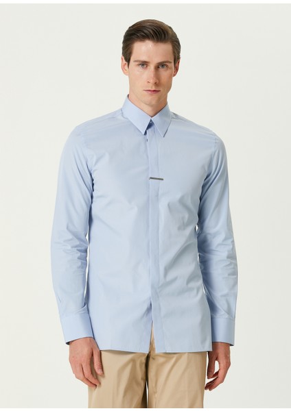 Classic Fit Açık Mavi Poplin Gömlek
