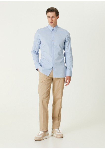 Classic Fit Açık Mavi Poplin Gömlek
